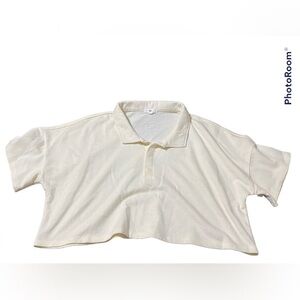 BP Off white Polo Crop Top